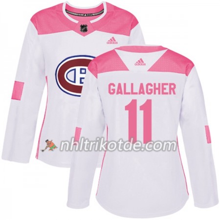 Montreal Canadiens Trikot Brendan Gallagher 11 Adidas 2017-2018 Weiß Pink Fashion Authentic - Dame